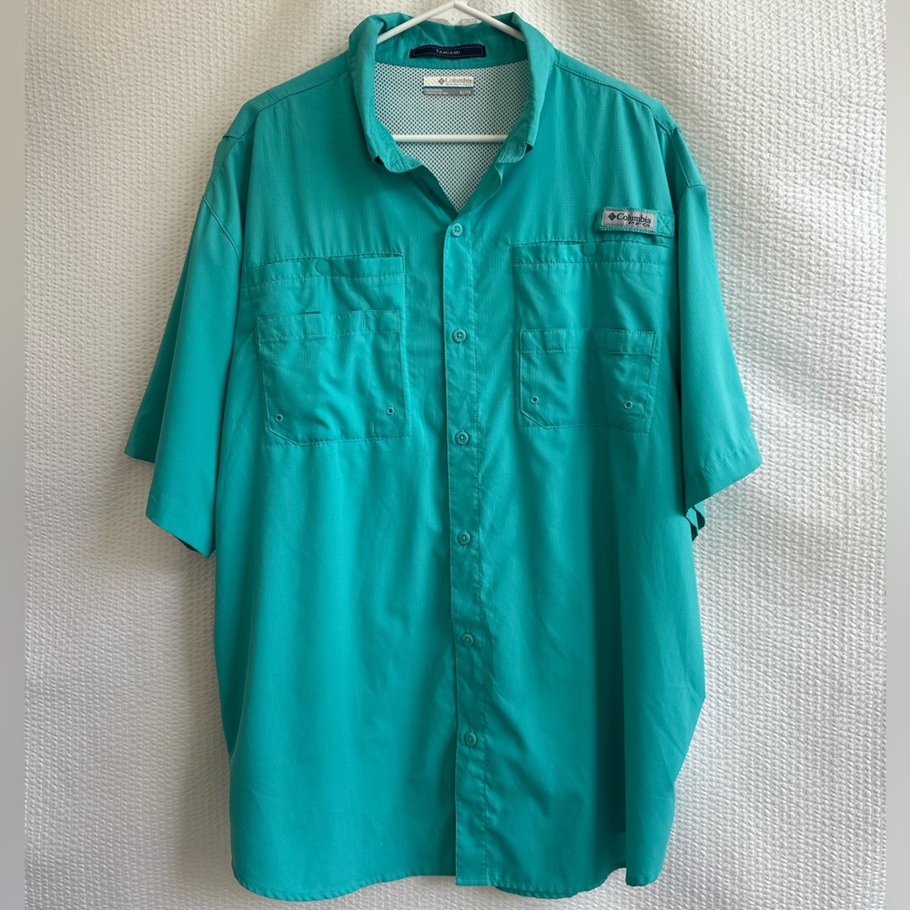 Columbia Tamiami Men's Blue Short Sleeve Shirt Size: XL